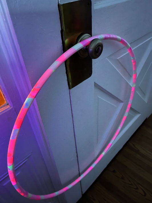 Cotton Candy Taped UV Reactive Hula Hoop