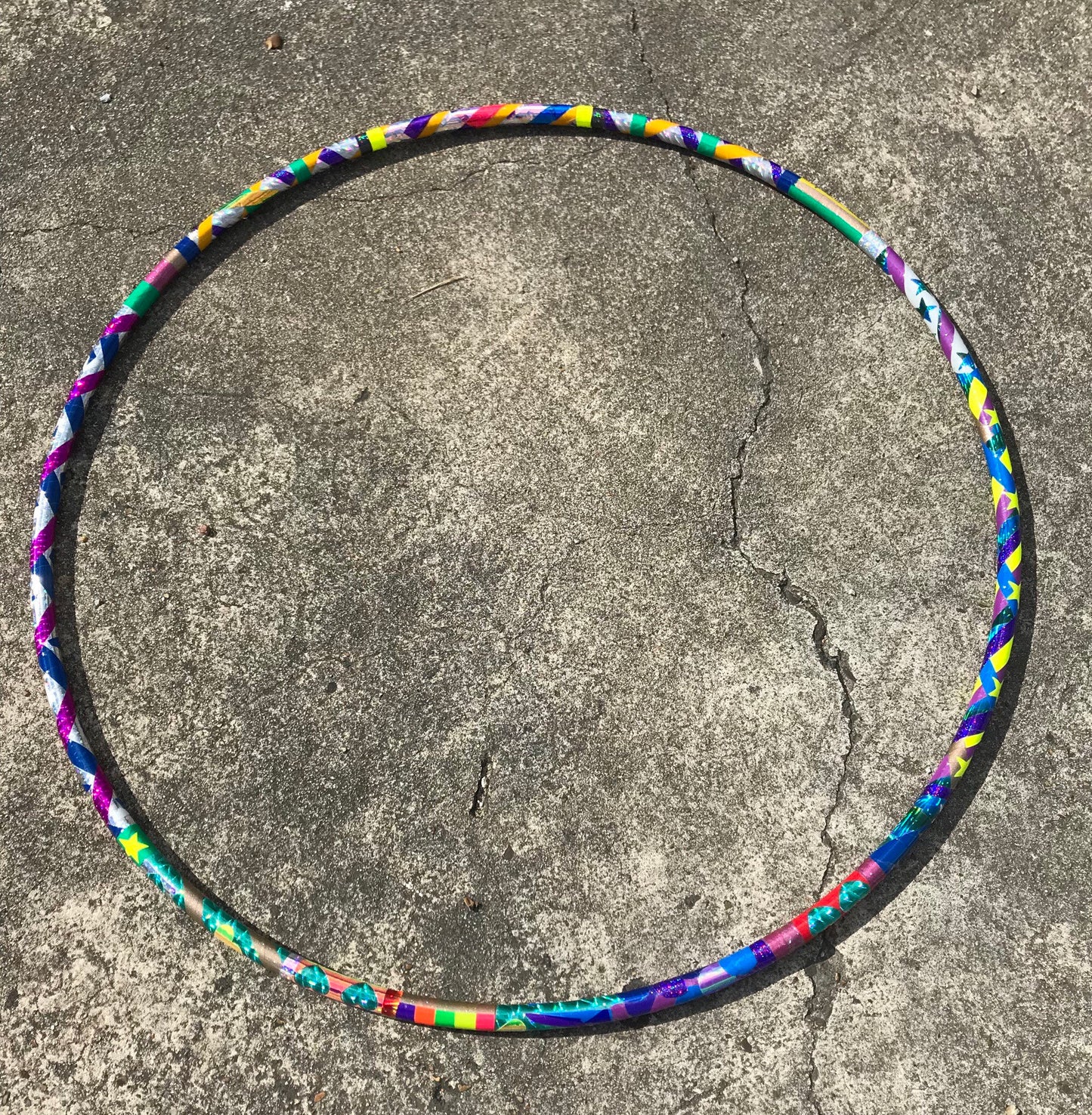 Mystery Mosaic Partial Reflective Scrap Taped Hula Hoop