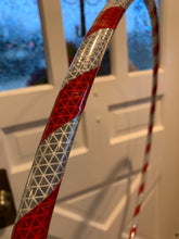 Load image into Gallery viewer, Candy Cane Reflective Taped Hula Hoop