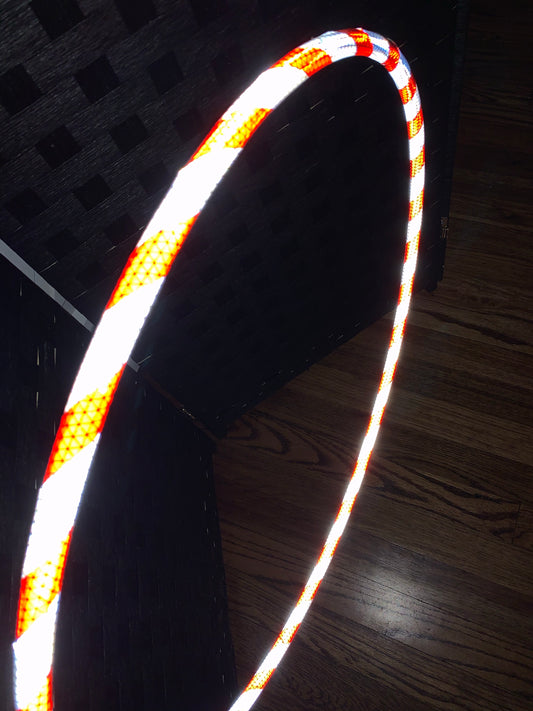 Candy Cane Reflective Taped Hula Hoop